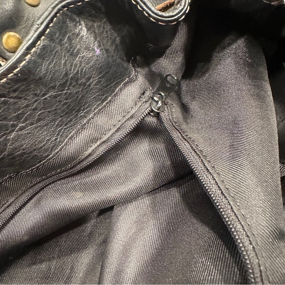 Vintage Y2K shoulder bag Black Leather Fossil Bag M Bag Real Leather. - Picture 14 of 14